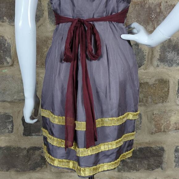 Twelve Dress Woman's Small Silk Beaded Gray Party Steampunk Gothic Formal - Picture 10 of 16